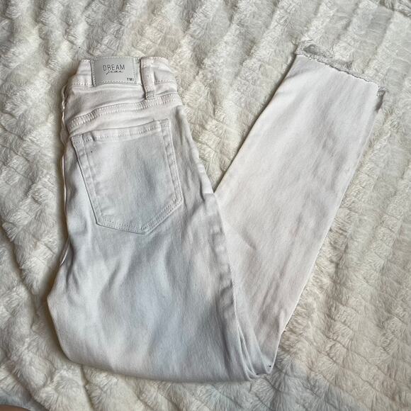 YMI Dream‎ Jeans Ankle High Rise White 1 25 Denim Jean Raw Hem - Picture 1 of 9